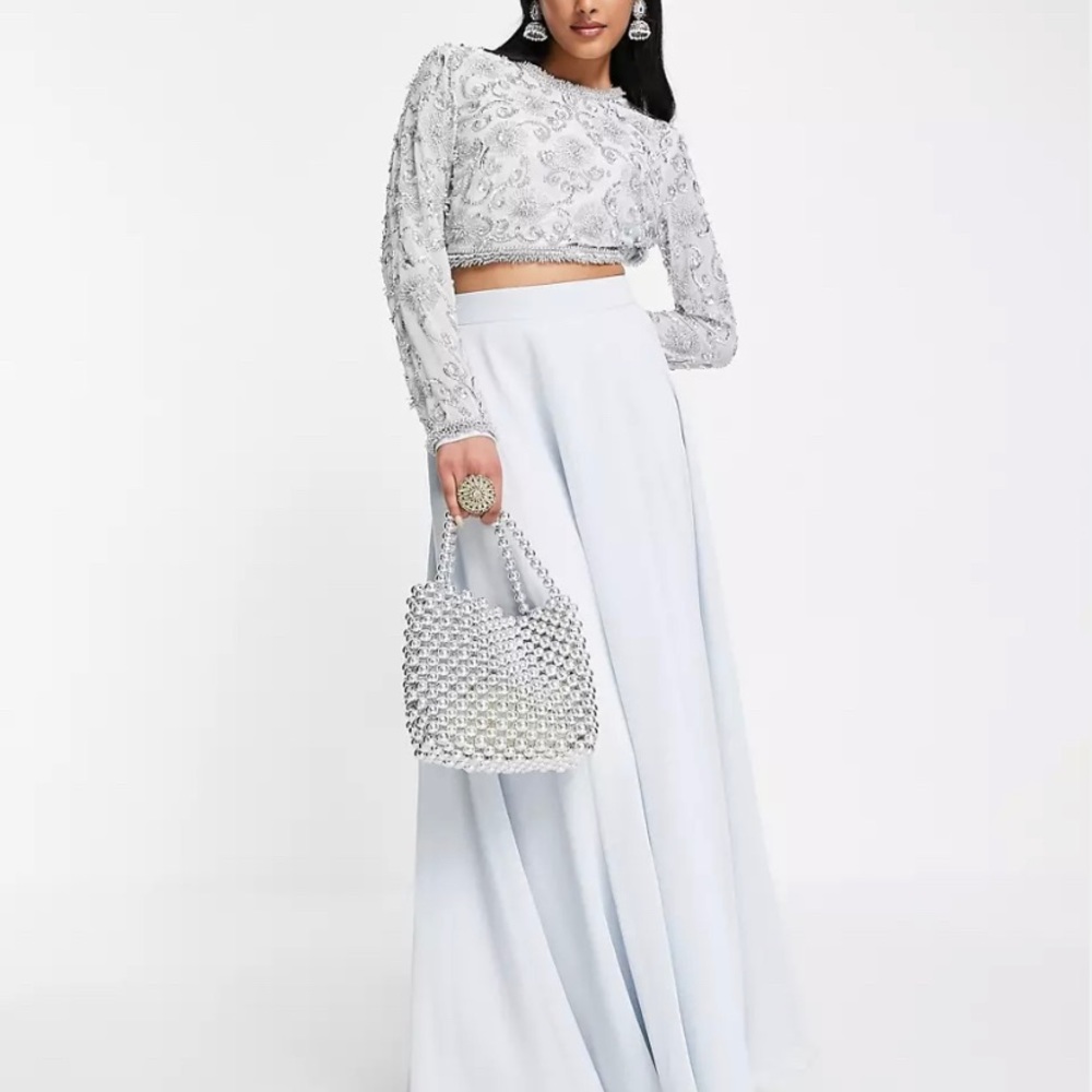 Worn once! Two piece (skirt and embellished top) set